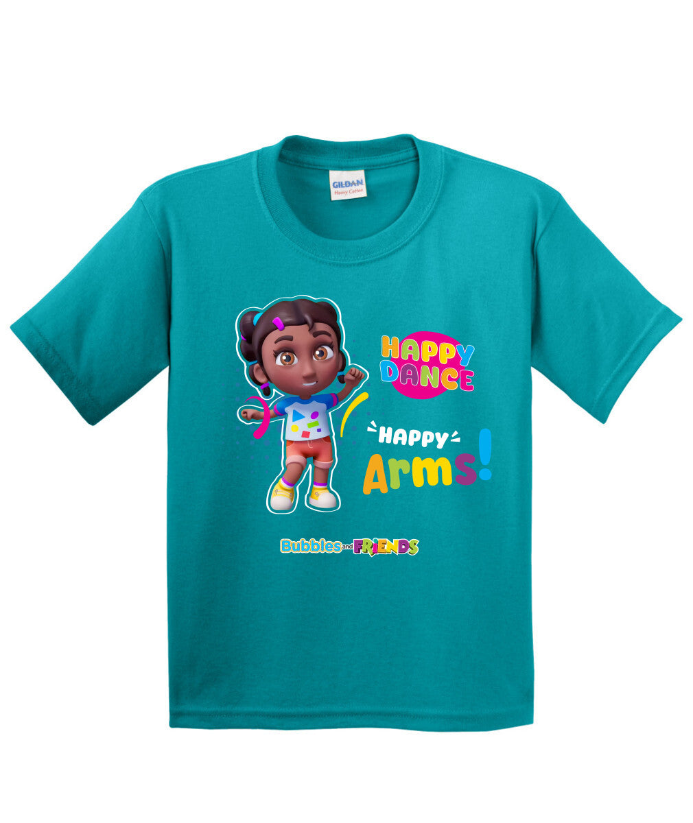 Bubbles and Friends β Happy Dance Collection Happy Arms Children T-Shirt