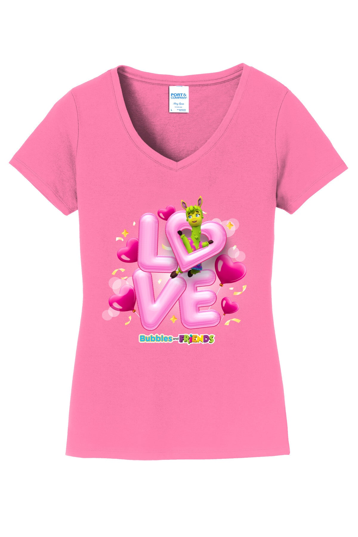 Bubbles & Friends Phoebe Love Womens V-neck T-Shirt