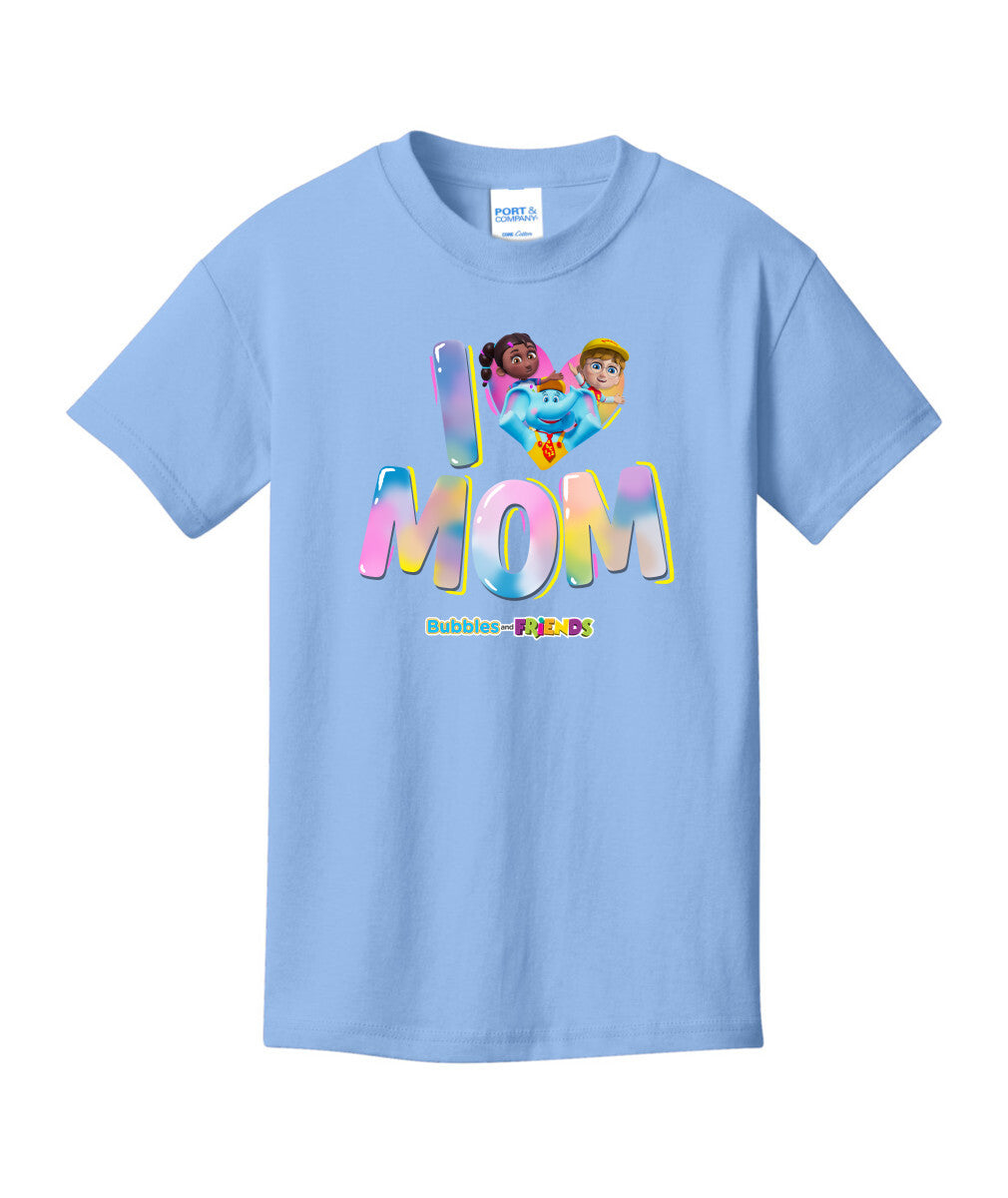 Bubbles & Friends Mothers Day I love Mom Children's Tee