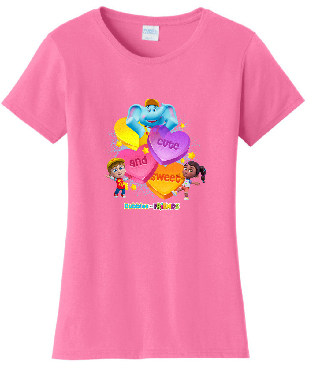 Bubbles & Friends Cute and Sweet Womens T-Shirt