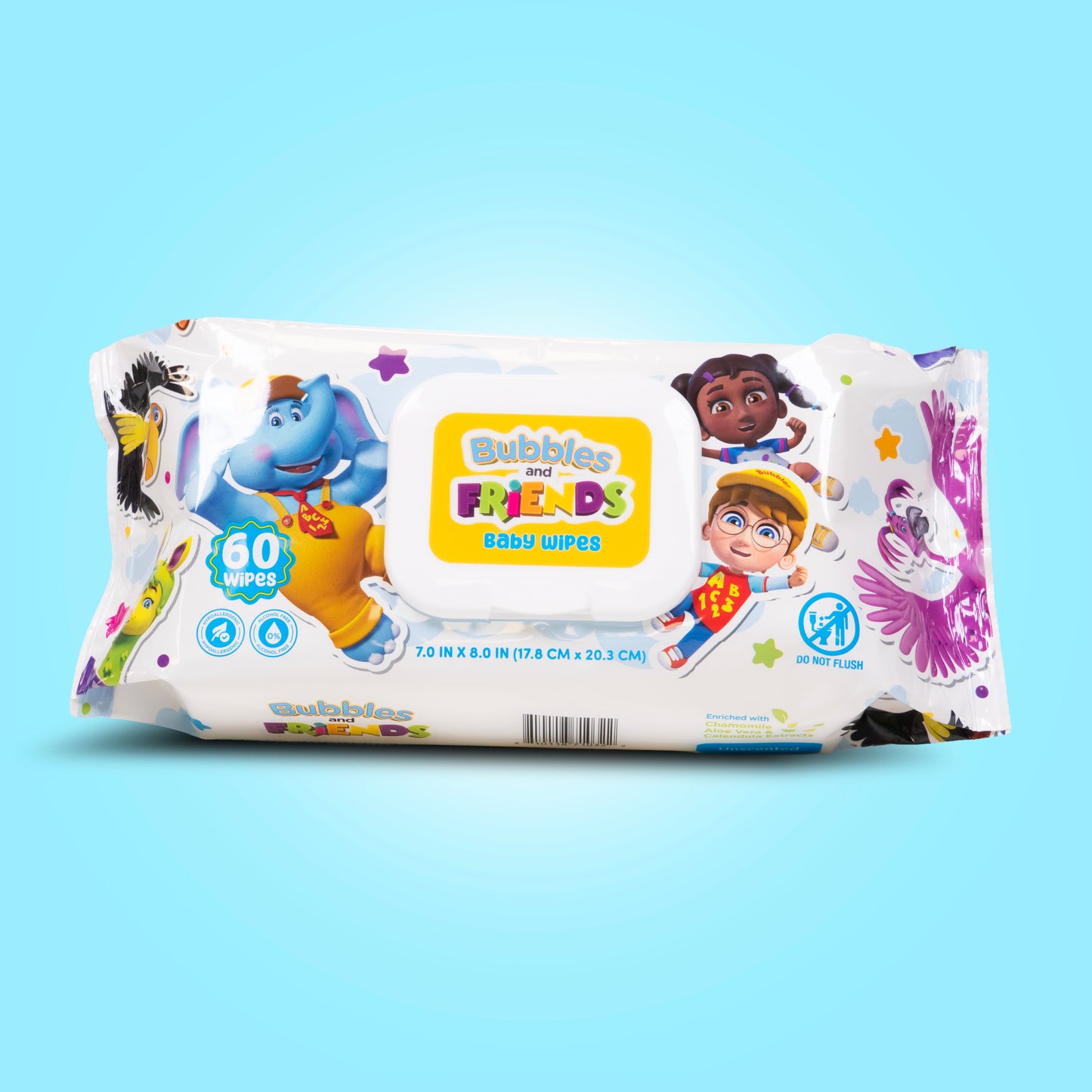 Bubbles & Friends Premium Baby Wipes- 3 Pack/6 Pack/12 Pack