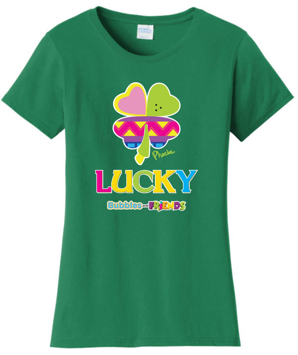 Bubbles & Friends St. Patricks LUCKY Womens Tee