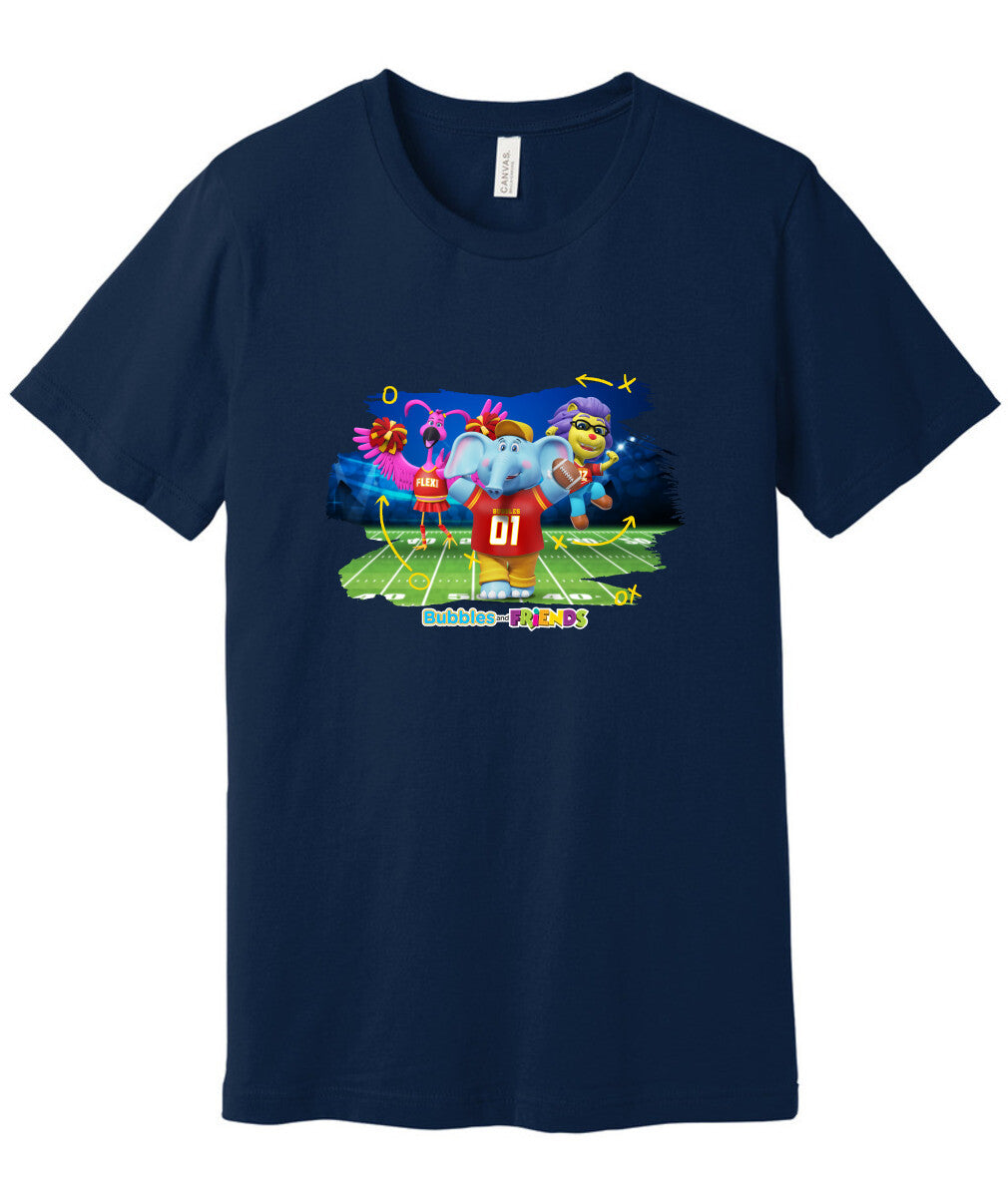Bubbles and Friends - Varsity Collection Bubbles Football Adult T-Shirt