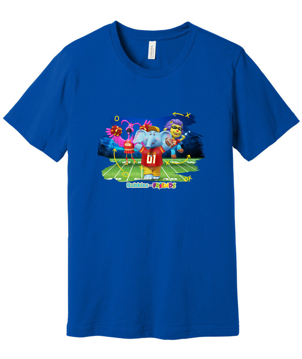Bubbles and Friends - Varsity Collection Bubbles Football Adult T-Shirt