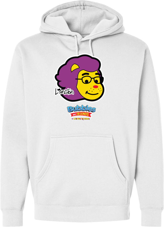 Bubbles & Friends- Friends from Happyville 'Lionstein' Midweight Hooded Sweatshirt- Unisex
