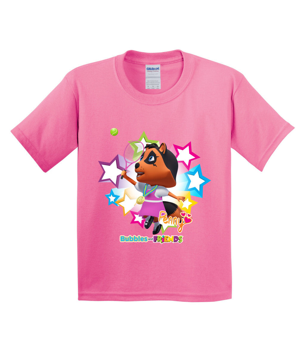 Bubbles and Friends - Summer Games Collection Tennis Penny Children T-Shirt