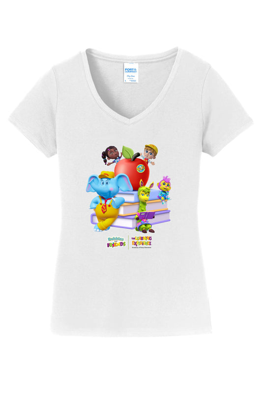 Bubbles & Friends BTS Books Womens V-Neck Tee