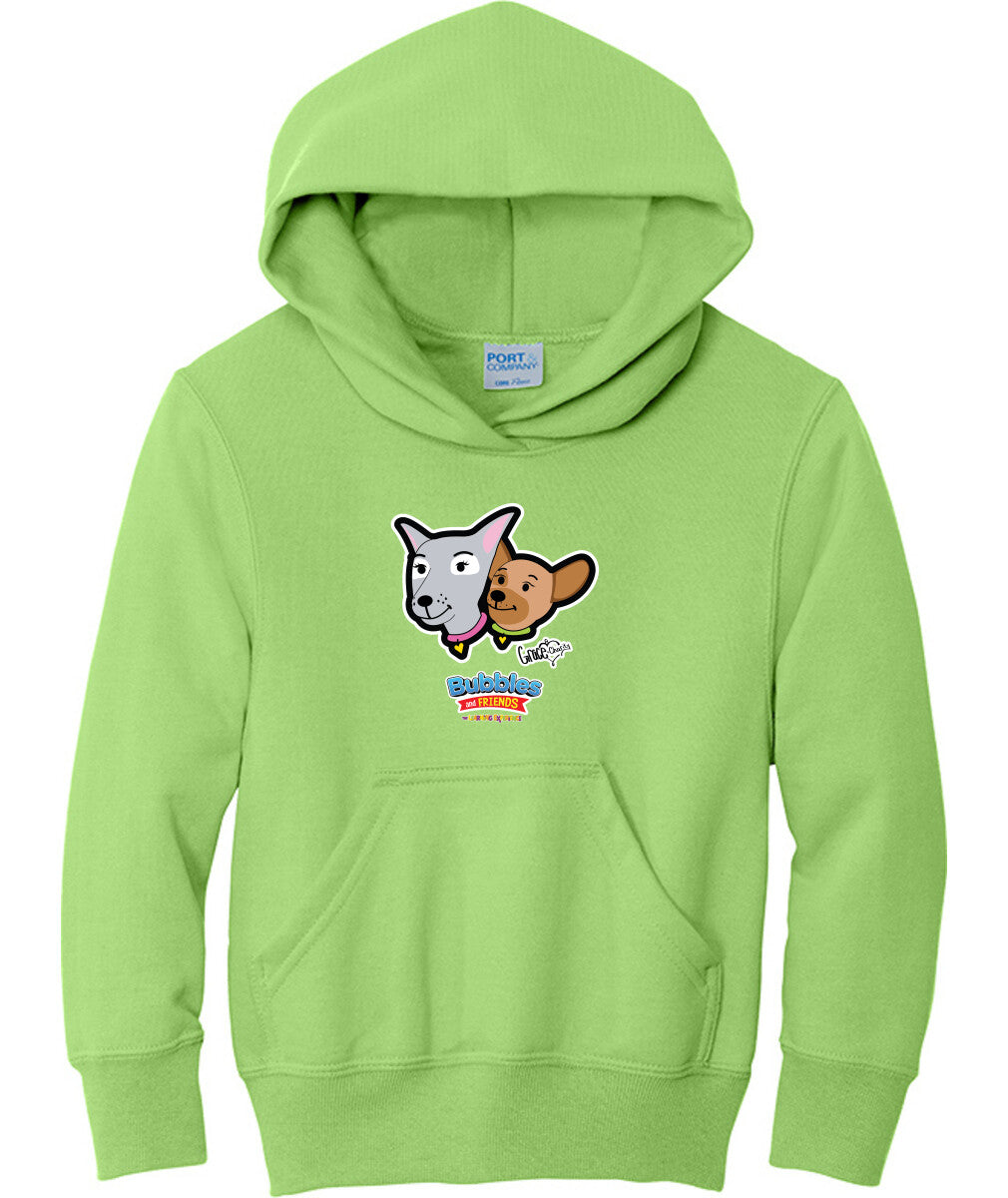 Bubbles & Friends- Friends from Happyville ' Grace & Charity' Children's  Fleece Pullover Hooded Sweatshirt