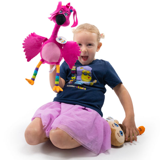 Bubbles and Friends - Flexi Flamingo Plush