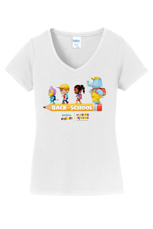 Bubbles & Friend BTS Pencil Walk V-Neck Tee