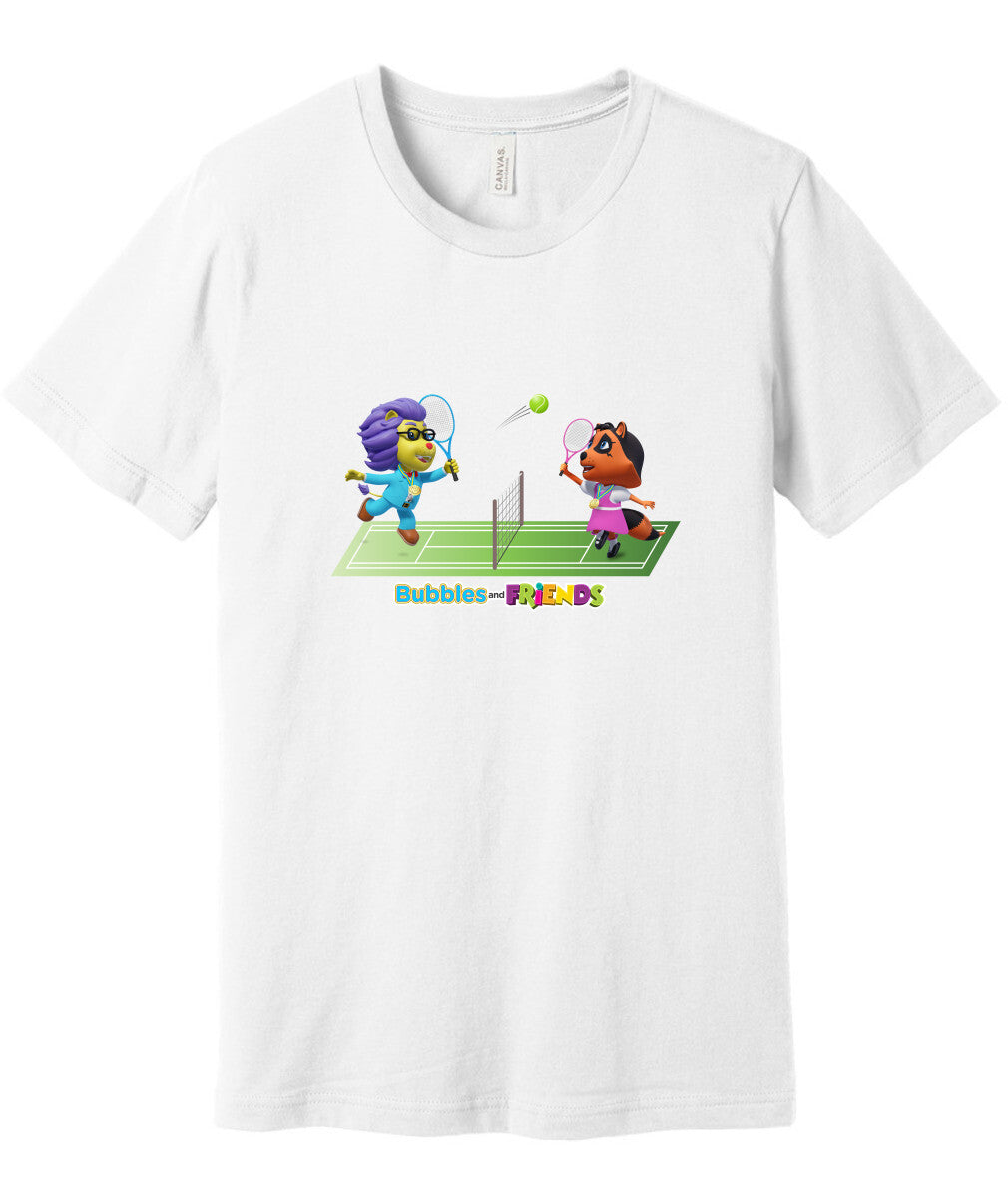 Bubbles and Friends - Summer Games Collection Tennis Match Adult T-Shirt