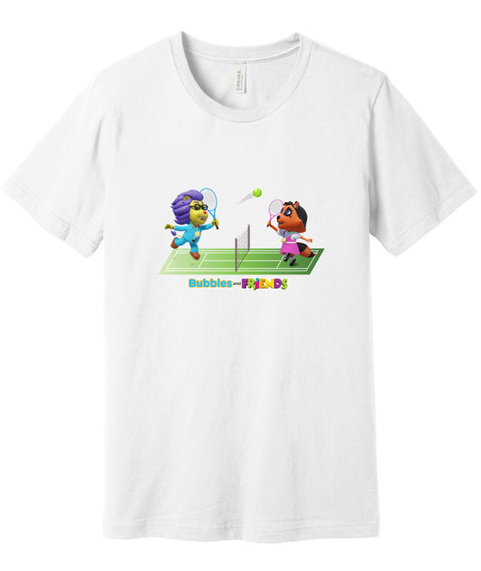 Bubbles and Friends - Summer Games Collection Tennis Match Adult T-Shirt