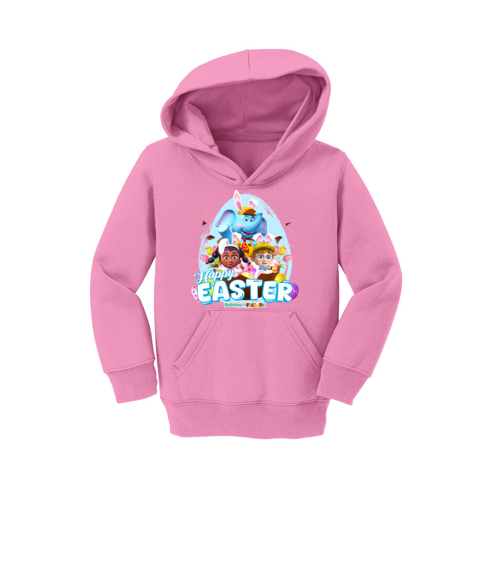 Bubbles & Friends Easter Toddler Fleece Pullover Hooded Sweatshirt