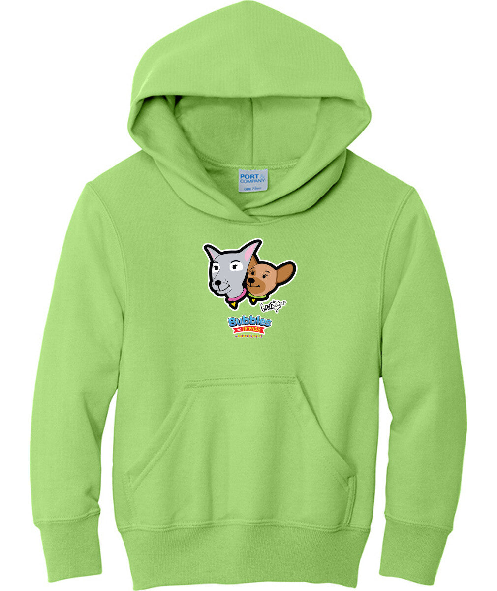 Bubbles & Friends- Friends from Happyville ' Grace & Charity' Children's  Fleece Pullover Hooded Sweatshirt