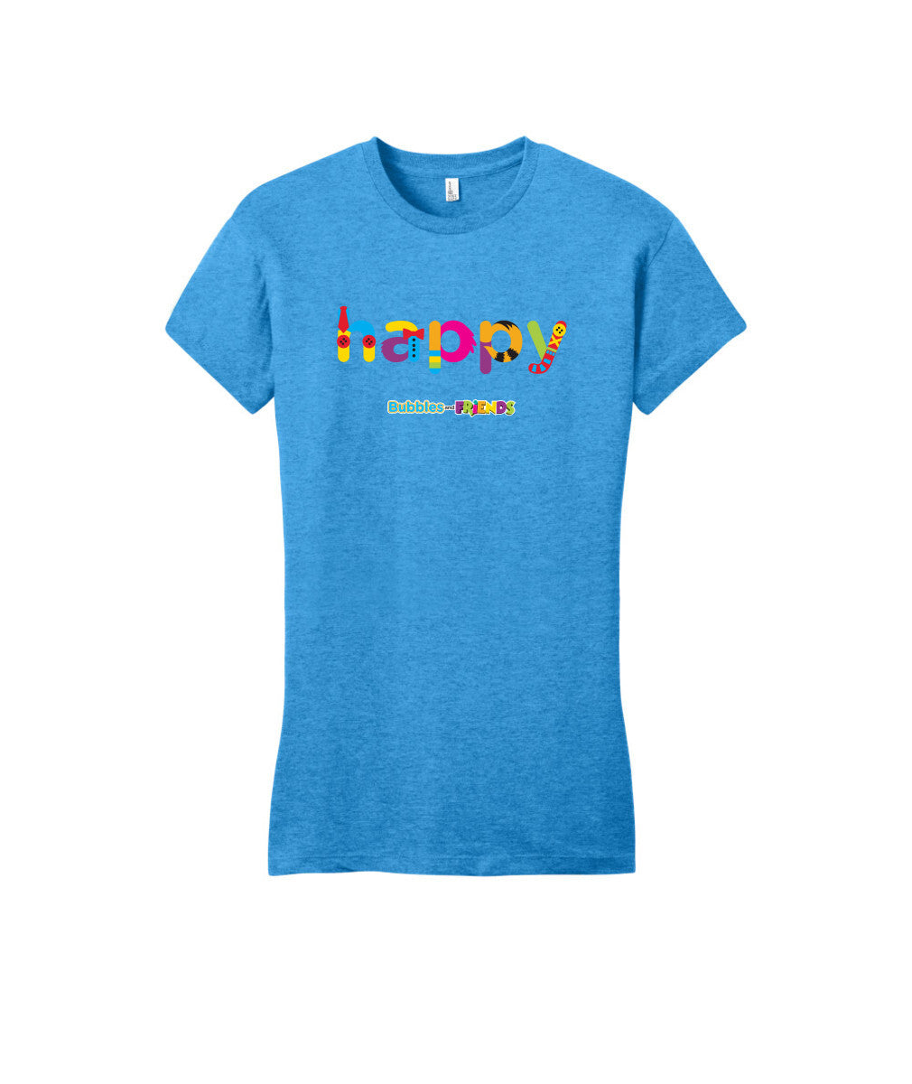 Bubbles and Friends - Happy Womens Fitted T-Shirt