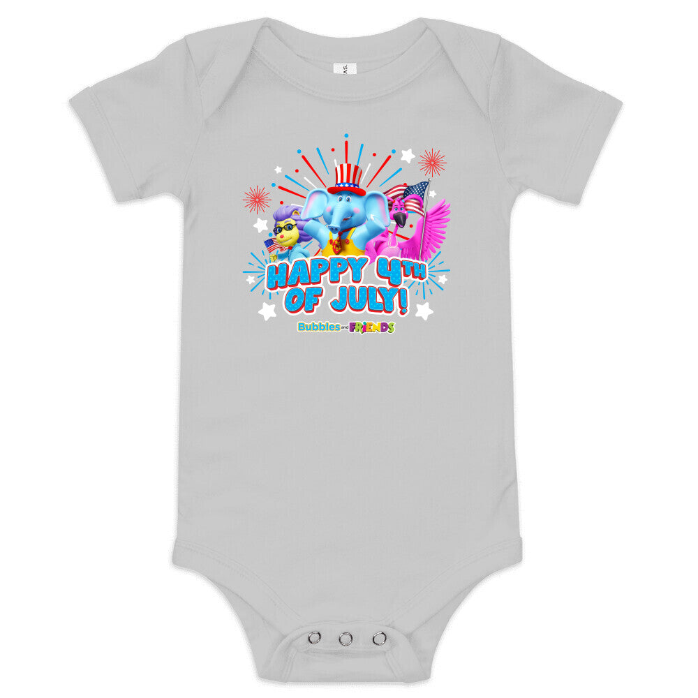 Bubbles & Friends July 4th Baby Onesie