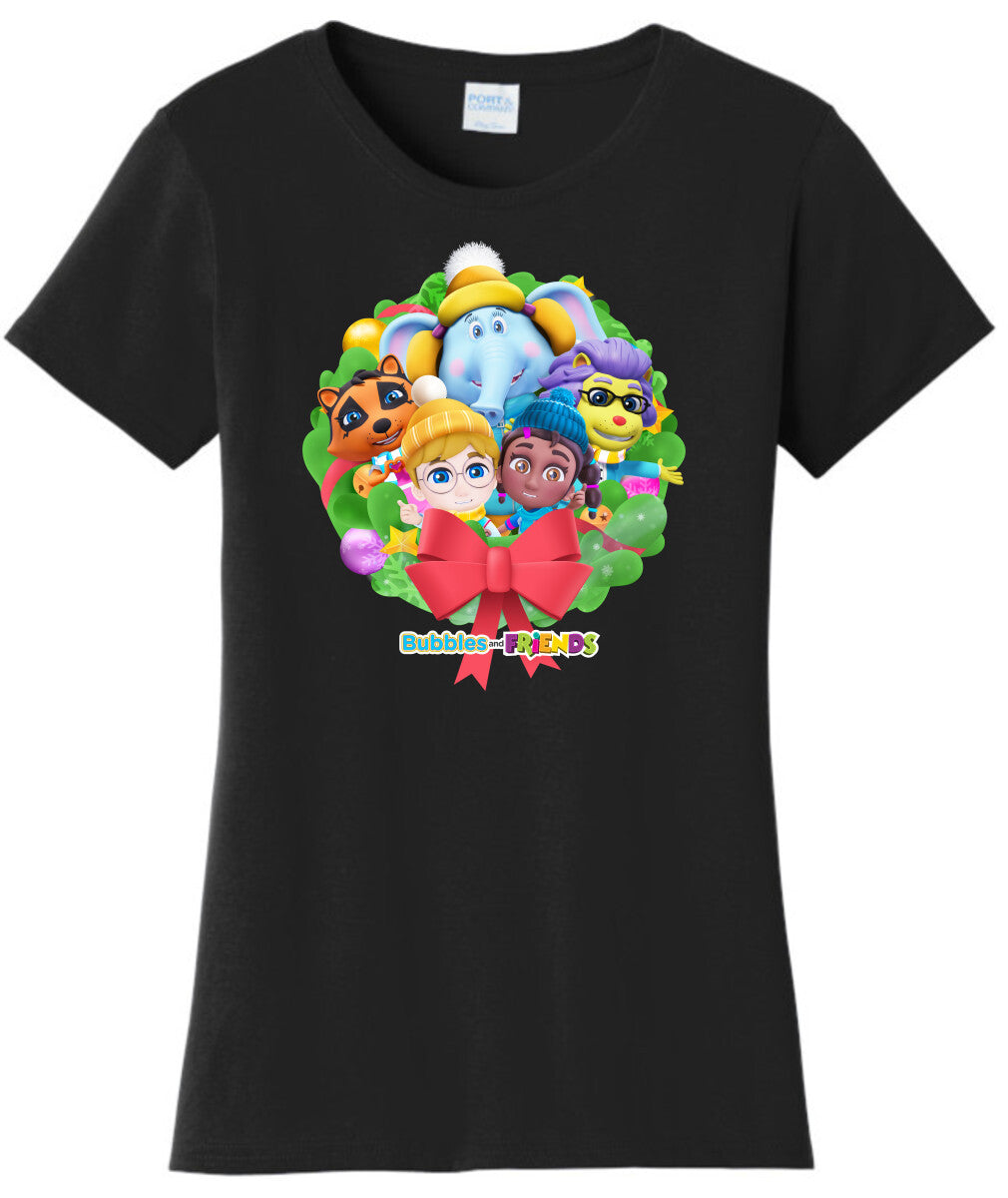 Bubbles & Friends Holiday T-Shirt- All Friends Womens Shirt