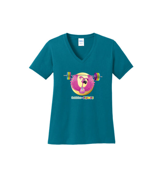 Bubbles and Friends - Summer Games Collection Flexi Weights Women V-Neck T-Shirt