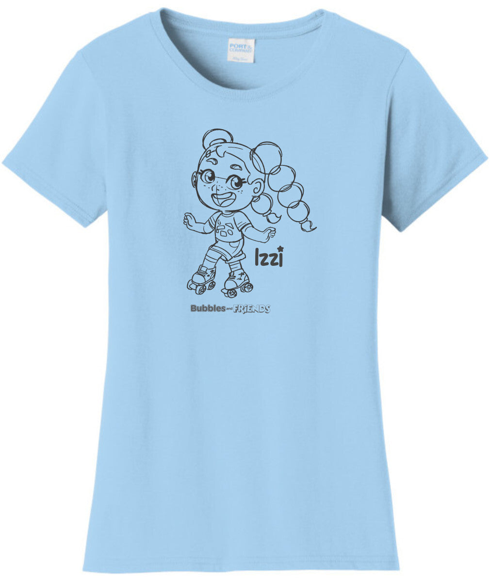 Bubbles and Friends - Happy Doodles Izzi Ladies T-Shirt