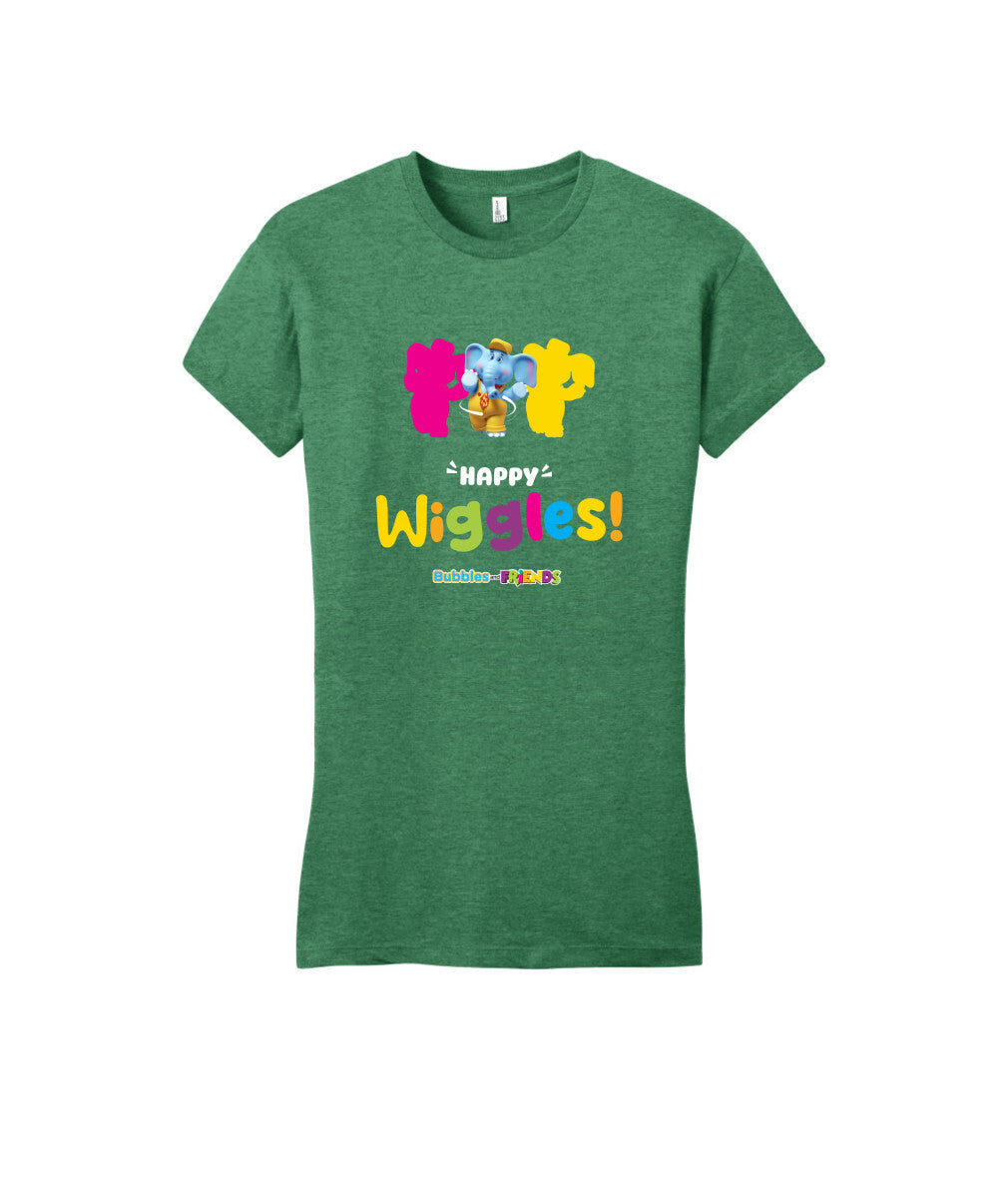 Bubbles and Friends – Happy Dance Collection Happy Wiggles Women Fitted T-Shirt