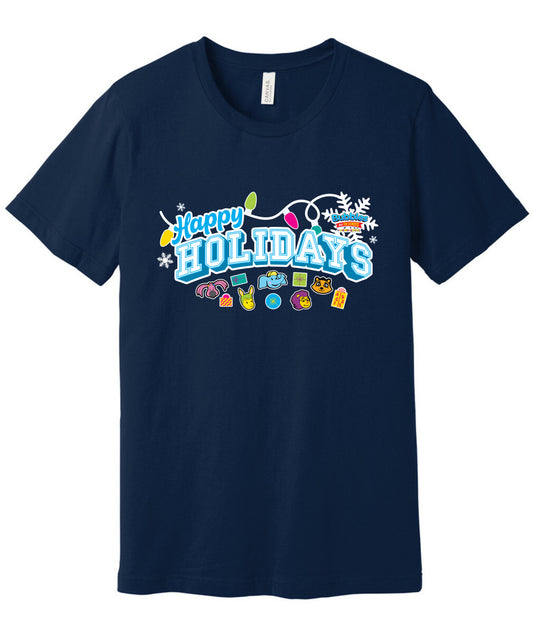 Bubbles & Friends Holiday Happy Holidays Unisex Short Sleeve Tee