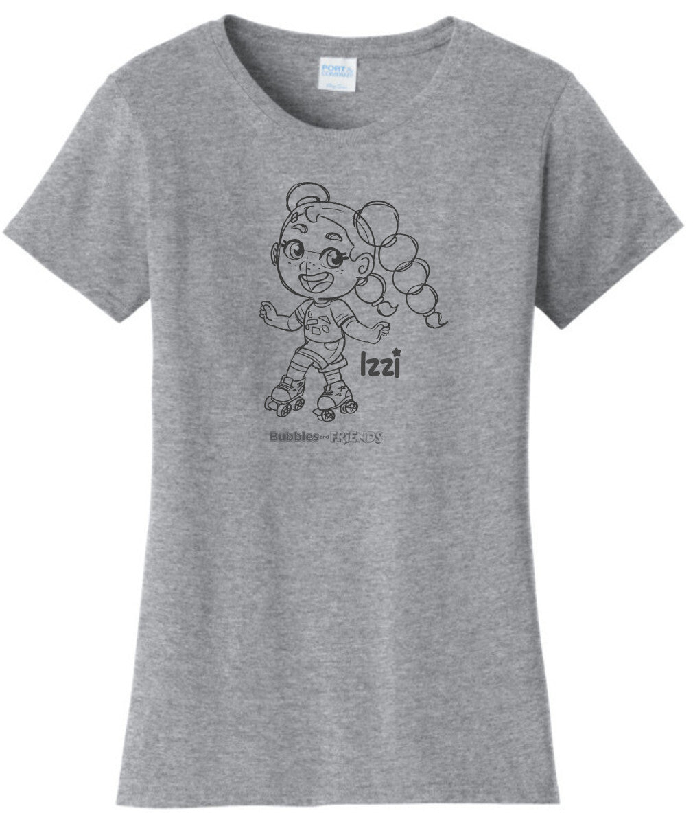 Bubbles and Friends - Happy Doodles Izzi Ladies T-Shirt