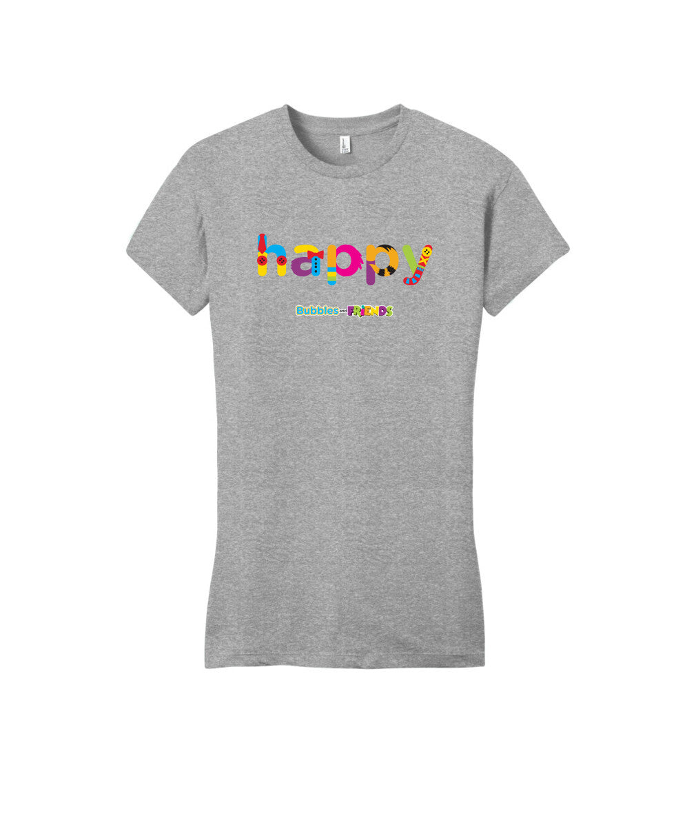 Bubbles and Friends - Happy Womens Fitted T-Shirt