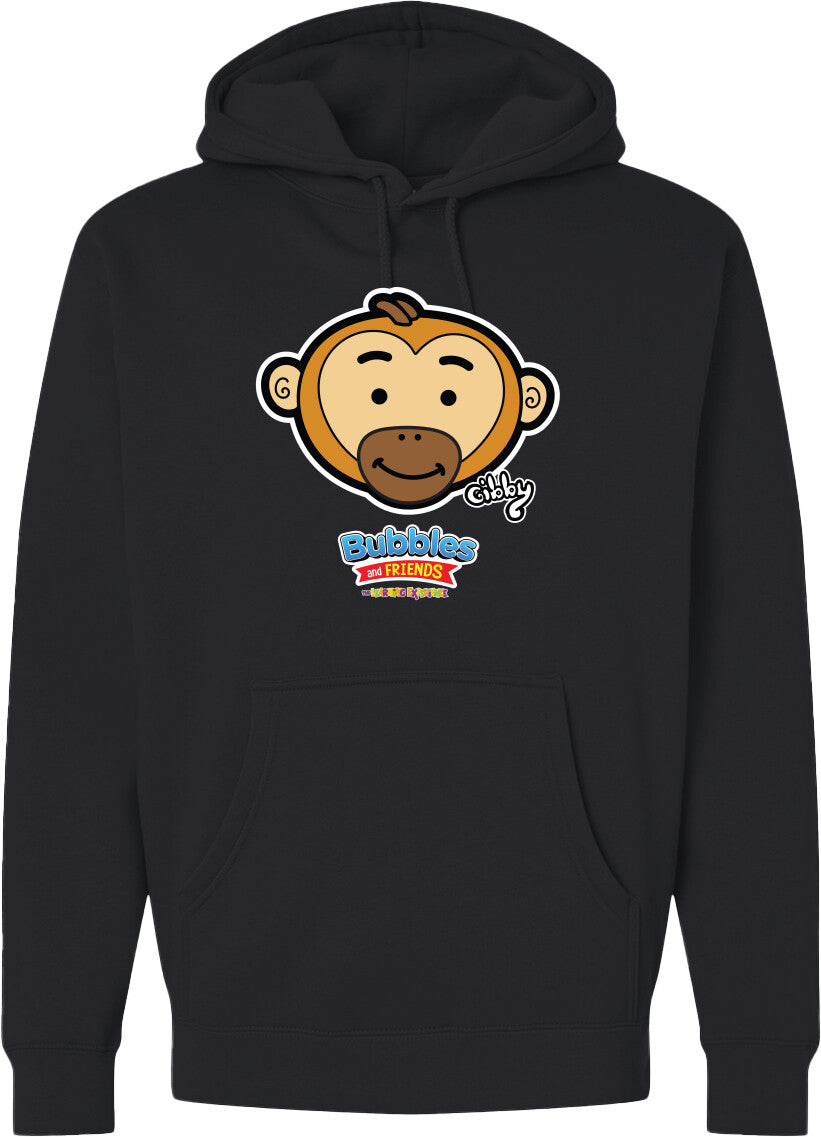 Bubbles & Friends- Friends from Happyville 'Gibby Gibbon' Midweight Hooded Sweatshirt- Unisex