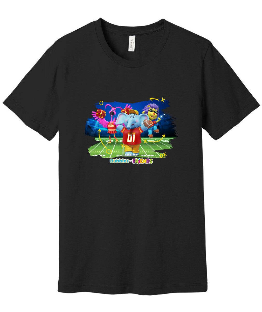 Bubbles and Friends - Varsity Collection Bubbles Football Adult T-Shirt