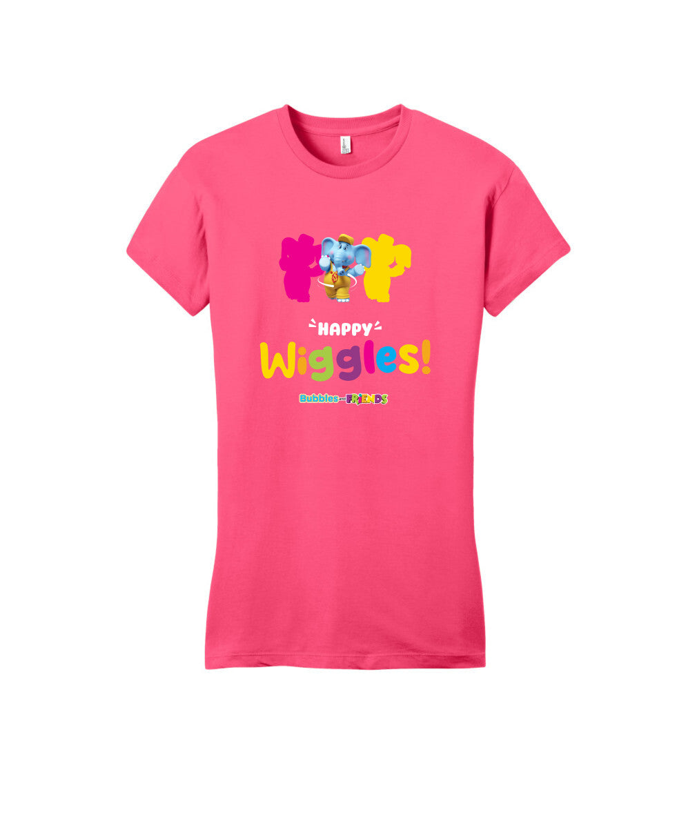 Bubbles and Friends – Happy Dance Collection Happy Wiggles Women Fitted T-Shirt