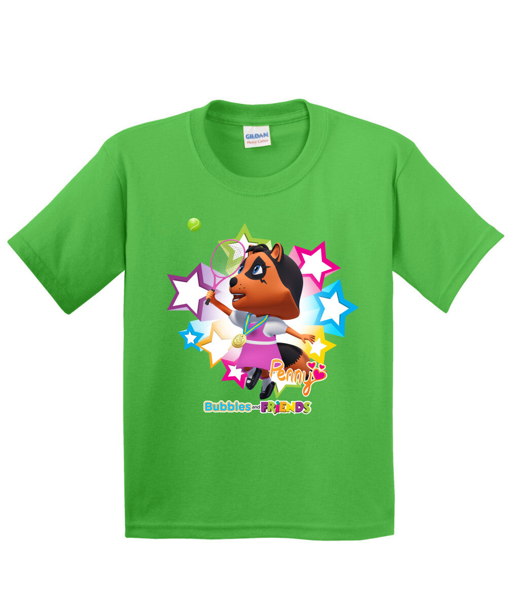 Bubbles and Friends - Summer Games Collection Tennis Penny Children T-Shirt