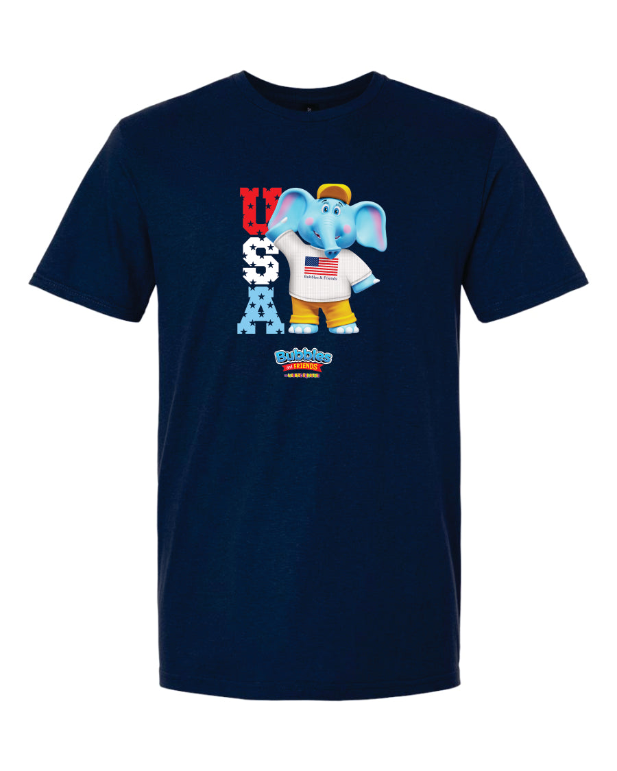 Bubbles with USA logo- Bubbles & Friends July 4th USA T-Shirt