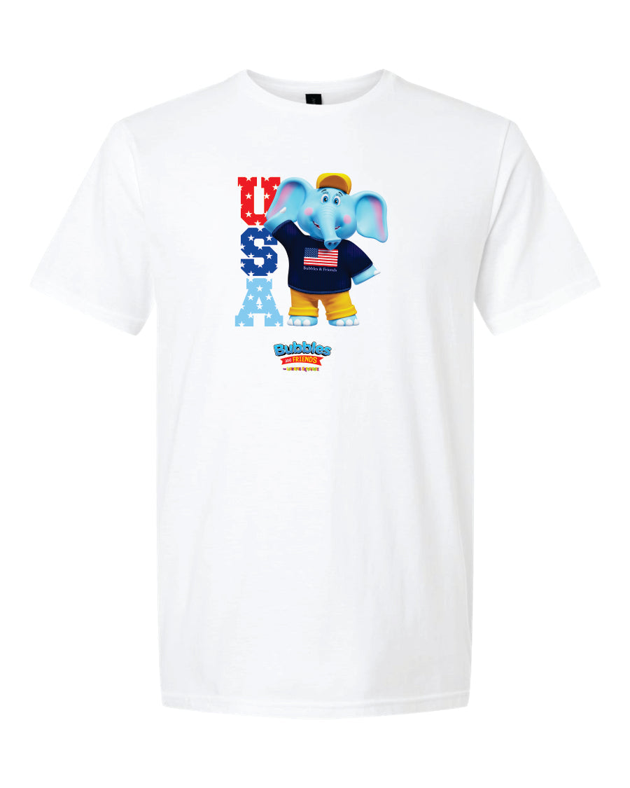 Bubbles with USA logo- Bubbles & Friends July 4th USA T-Shirt