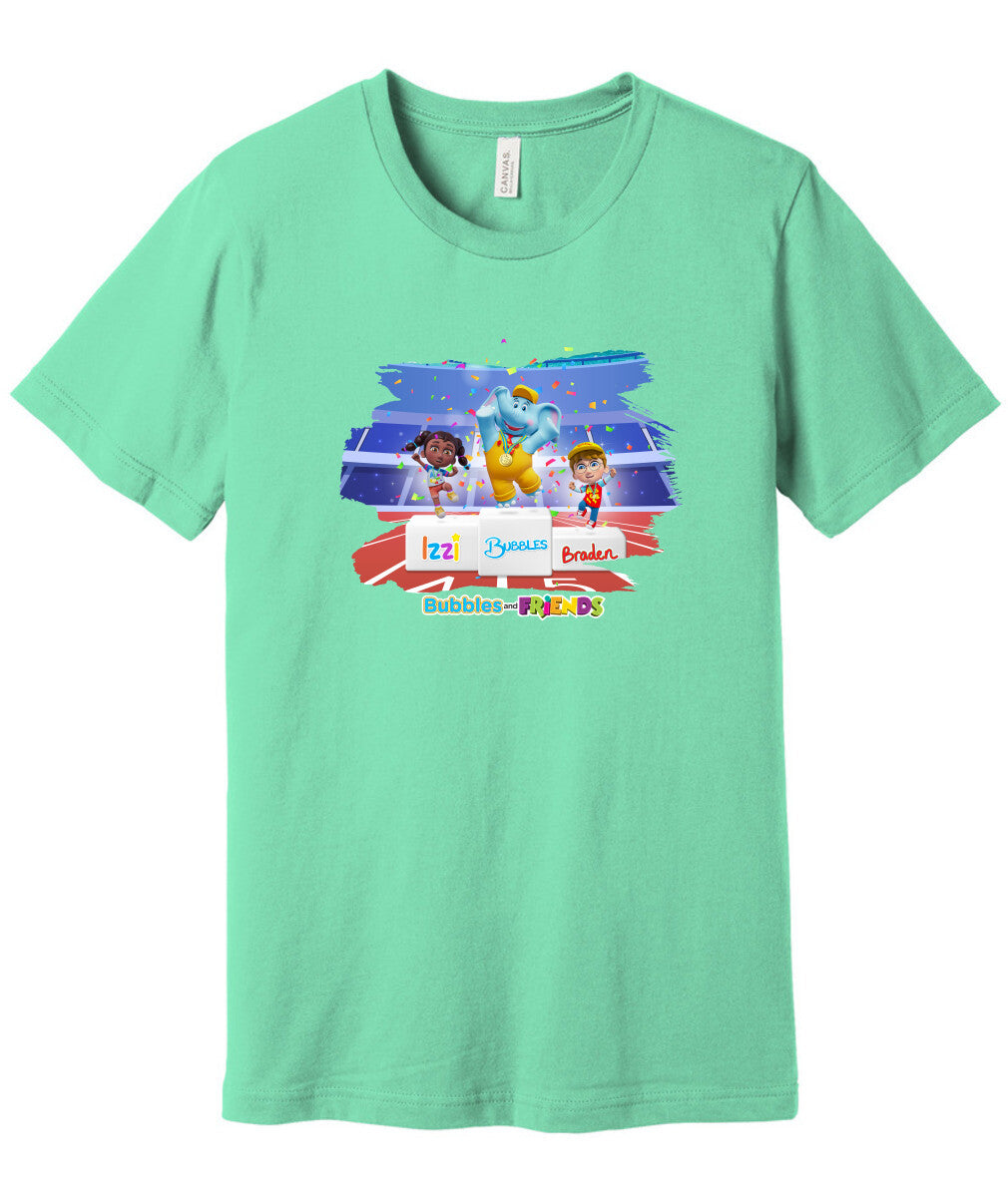 Bubbles and Friends - Summer Games Collection Team Medals Adult T-Shirt