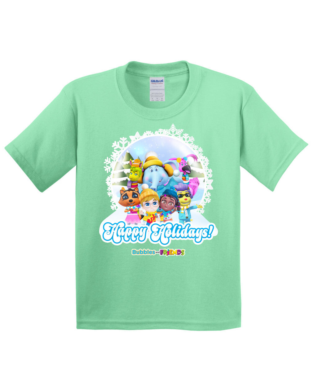 Bubbles & Friends Holiday Childrens T-Shirt- Snowflake