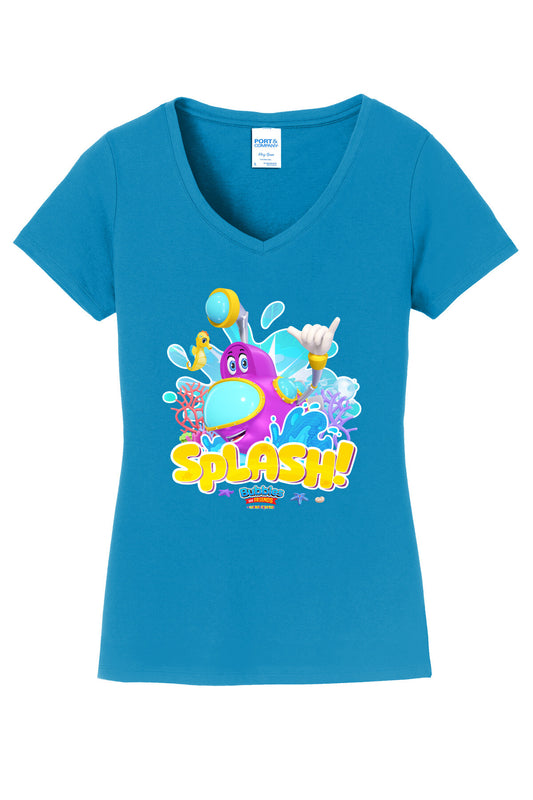 Bubbles & Friends Summer Sonar Women's  V-Neck Tee