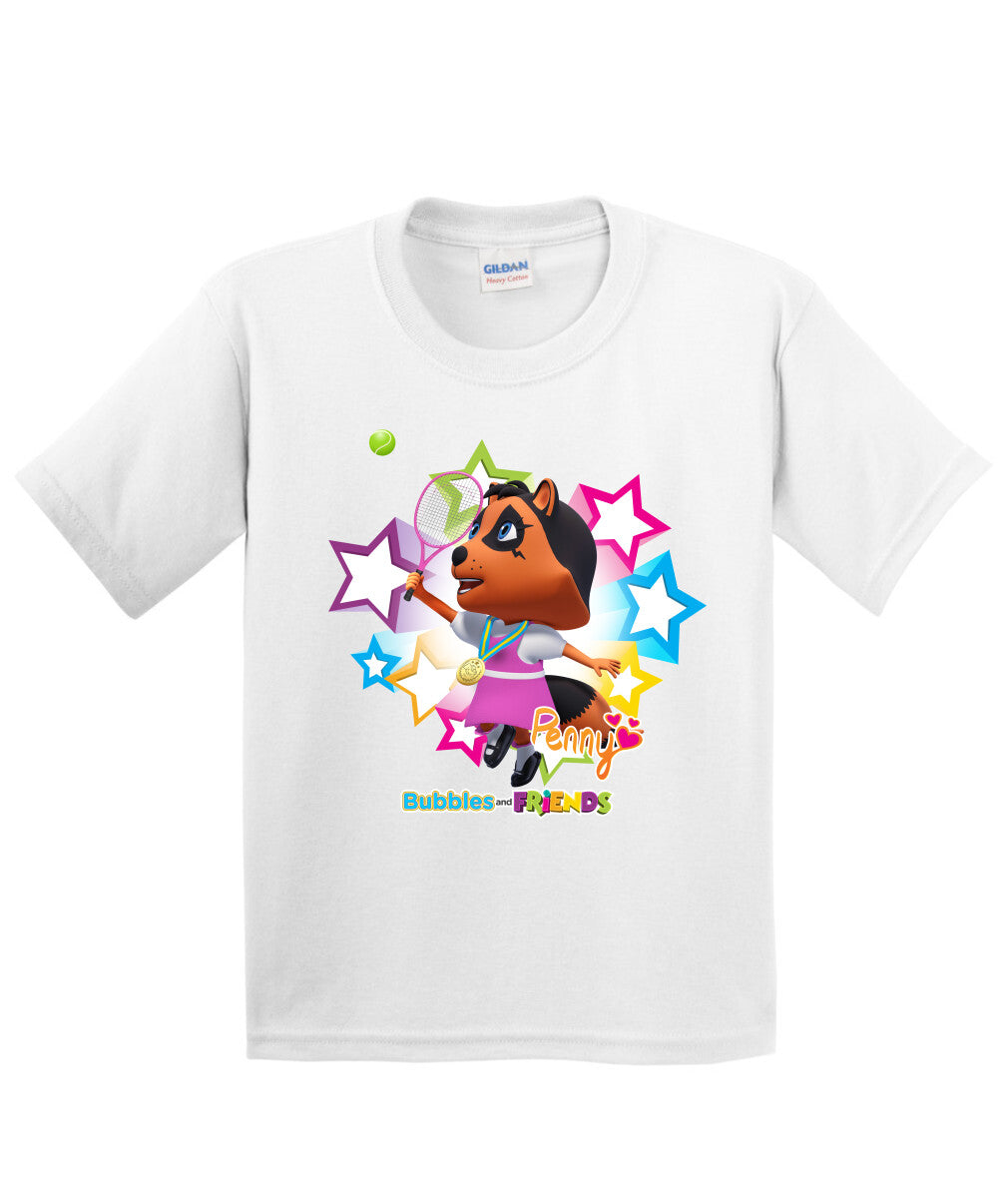 Bubbles and Friends - Summer Games Collection Tennis Penny Children T-Shirt