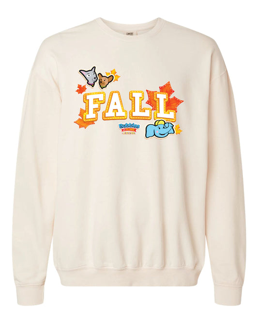 Bubbles & Friends FALL Maple Leaves Adult Unisex Garment-Dyed Lightweight Crewneck Sweatshirt