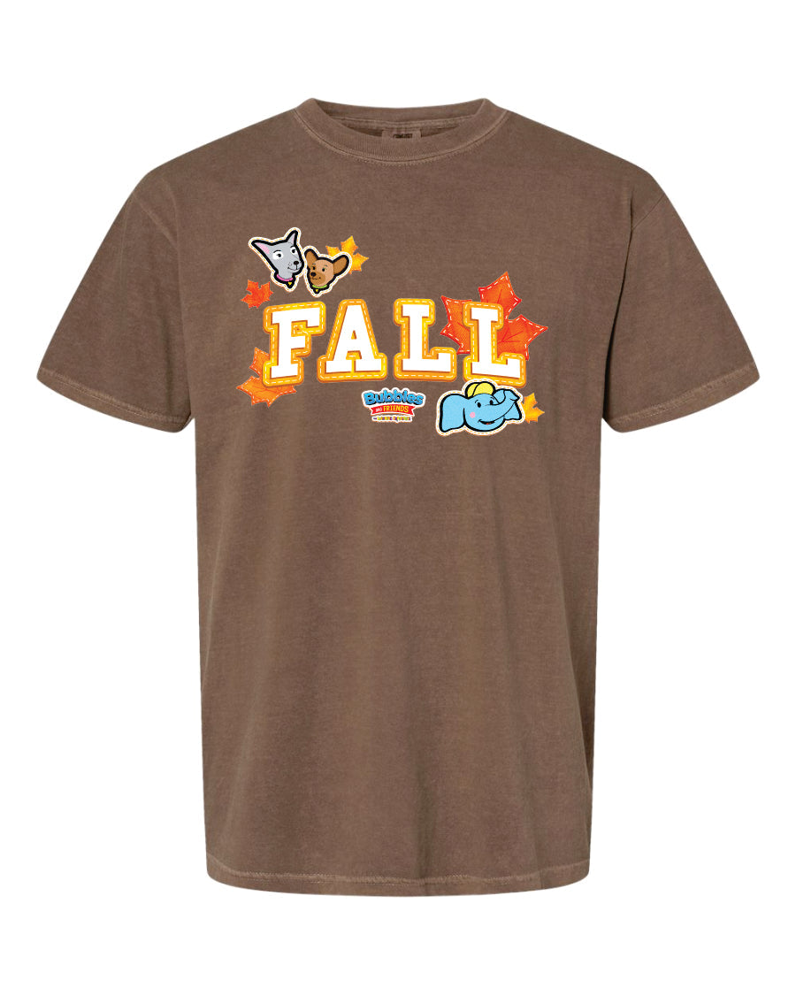 Bubbles & Friends FALL Maple Leaves Adult Unisex Garment-Dyed Heavyweight T-Shirt