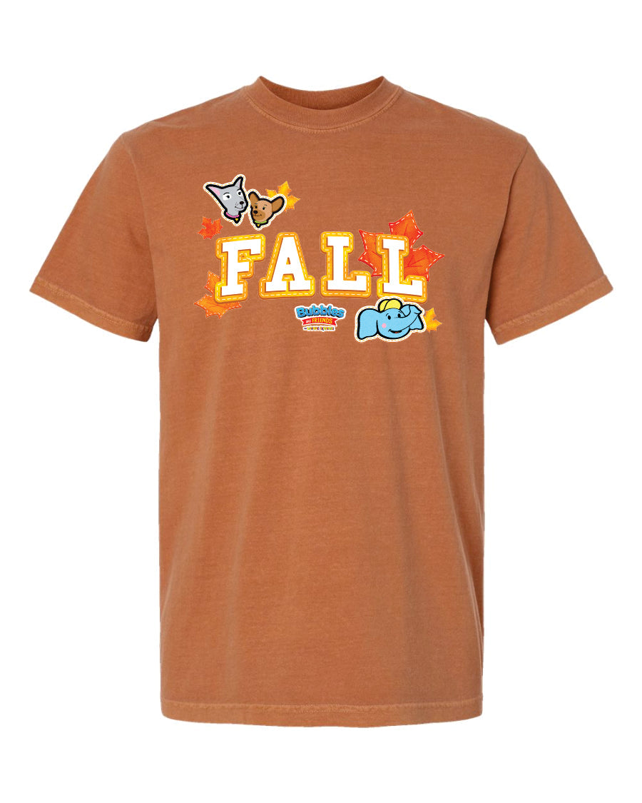 Bubbles & Friends FALL Maple Leaves Adult Unisex Garment-Dyed Heavyweight T-Shirt