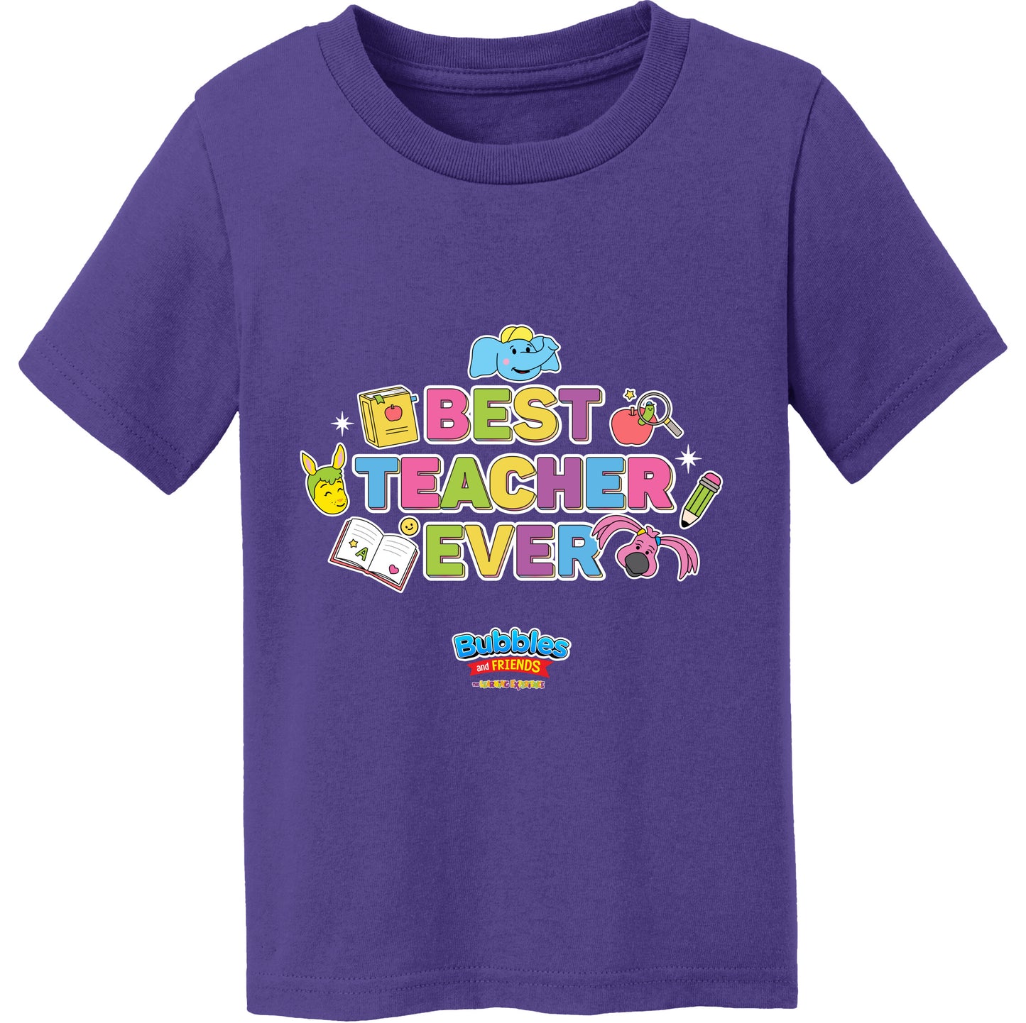 Bubbles & Friends Best Teacher Ever Toddler Cotton Tee