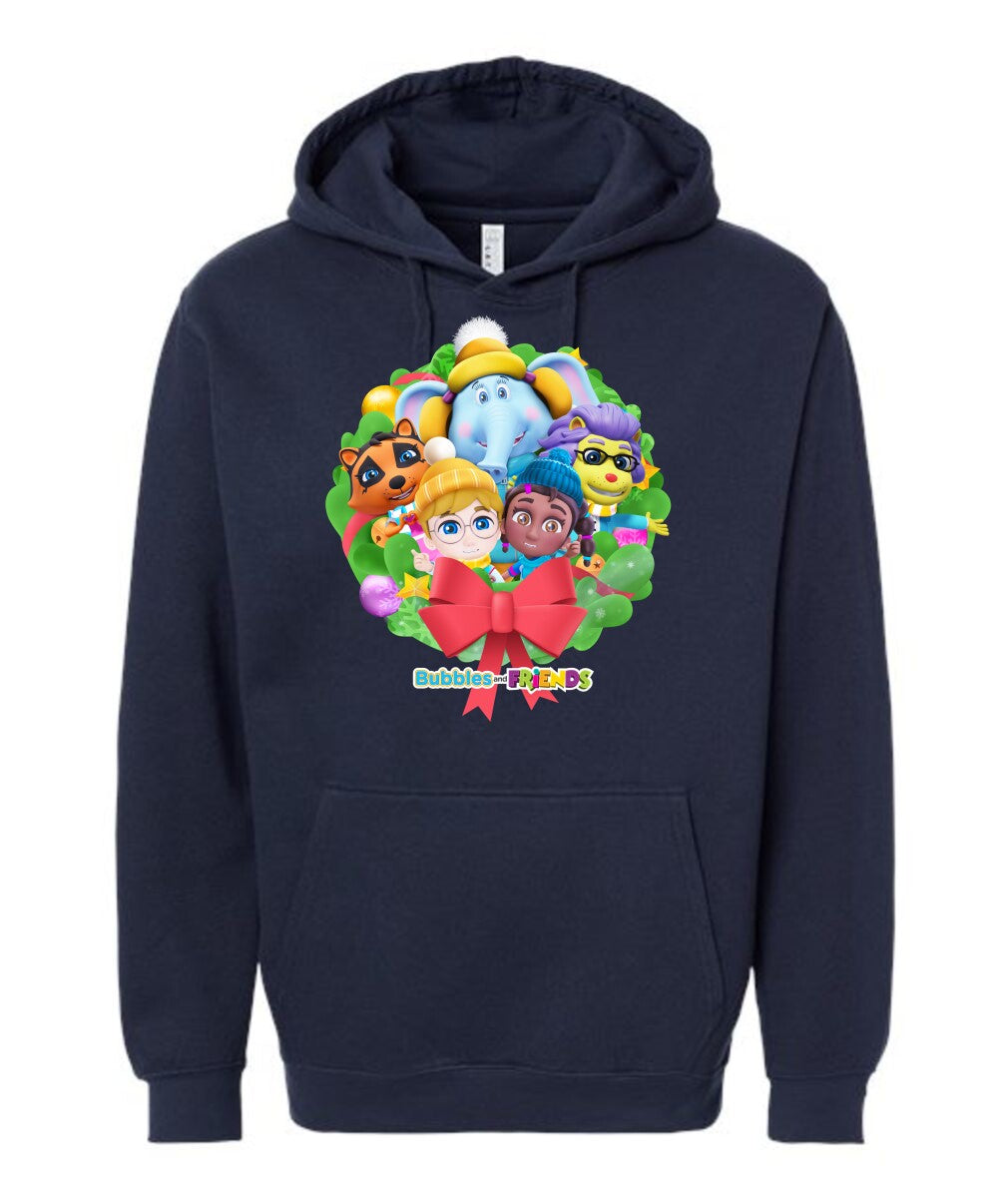 Bubbles & Friends Holiday Adult Hoodie-  Holiday Friends