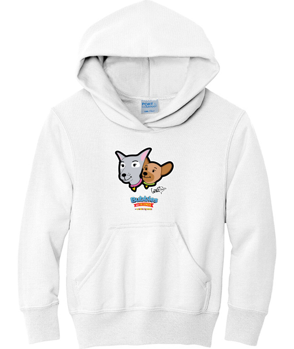 Bubbles & Friends- Friends from Happyville ' Grace & Charity' Children's  Fleece Pullover Hooded Sweatshirt