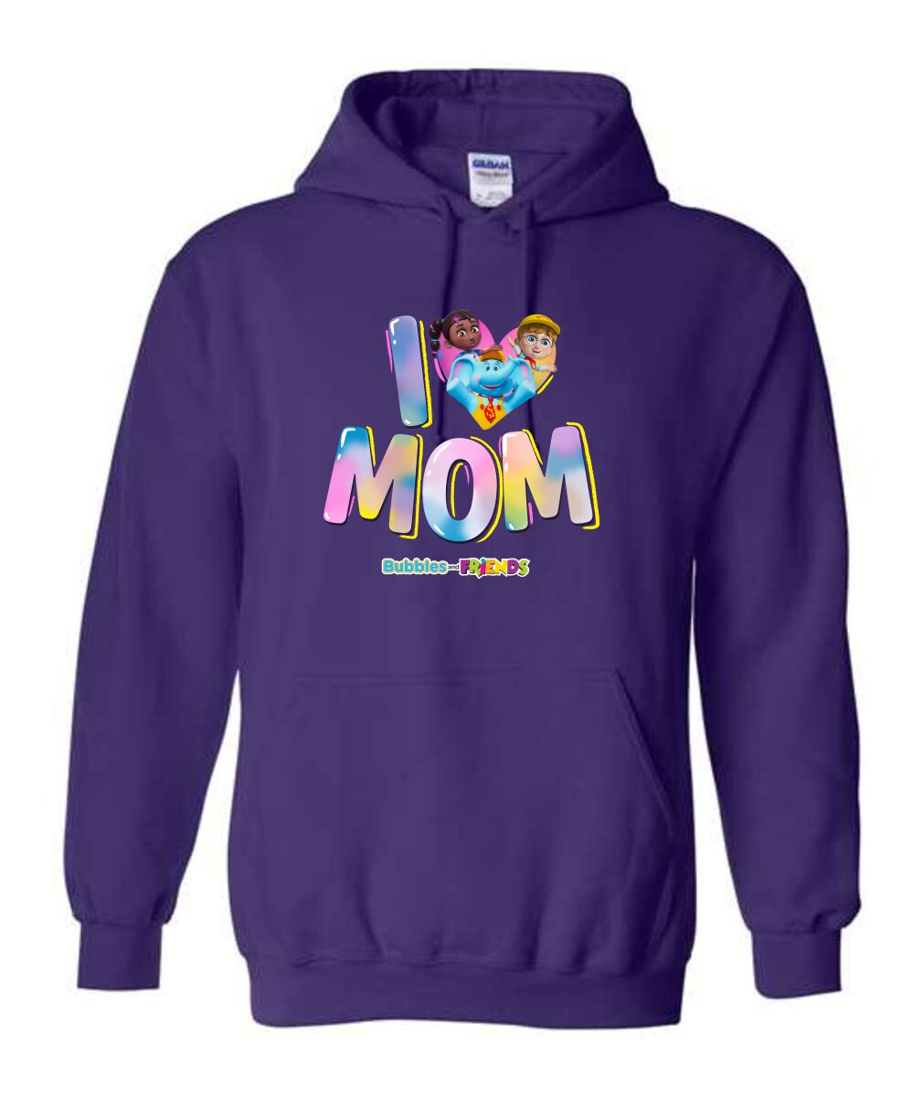 Bubbles & Friends Mothers Day I love Mom Unisex Hoodie