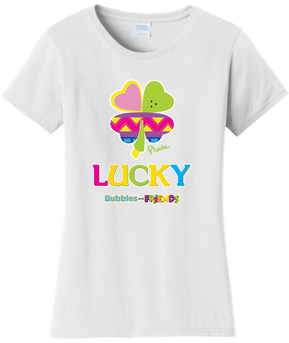 Bubbles & Friends St. Patricks LUCKY Womens Tee