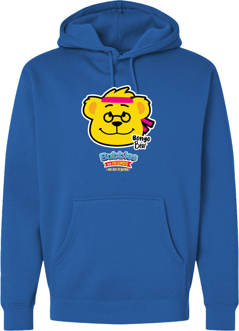 Bubbles & Friends- Friends from Happyville 'Bongo bear' Midweight Hooded Sweatshirt- Unisex