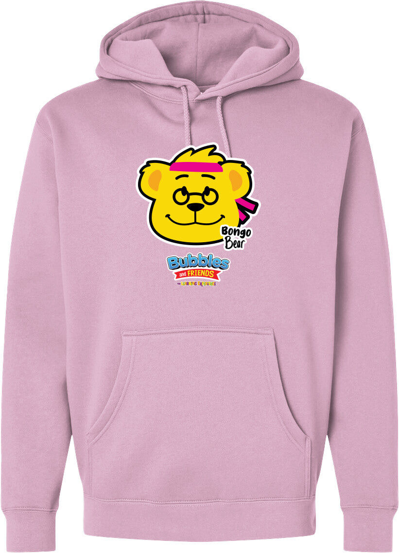 Bubbles & Friends- Friends from Happyville 'Bongo bear' Midweight Hooded Sweatshirt- Unisex