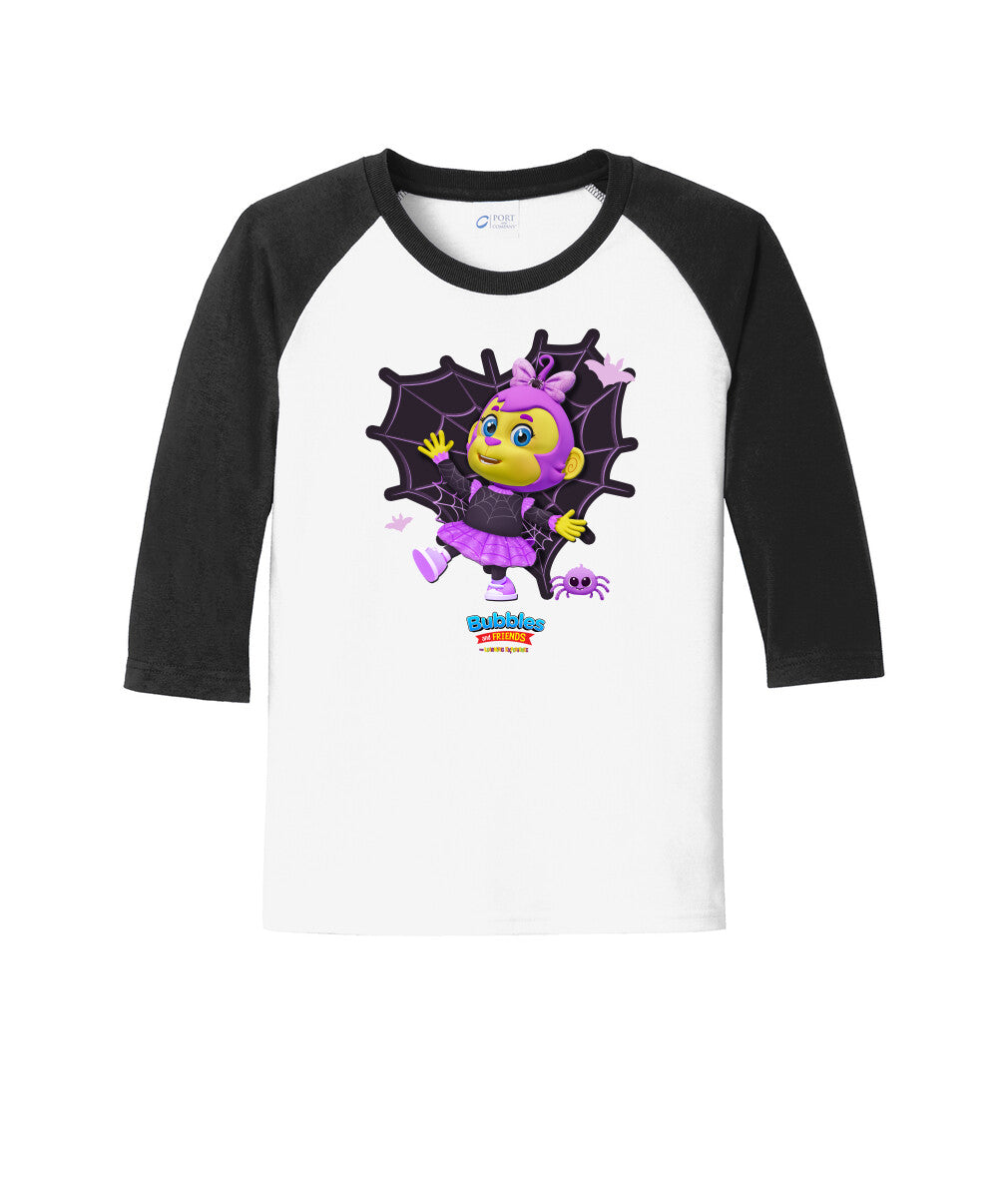 Bubbles & Friends Halloween MIsschievous Raglan Tee