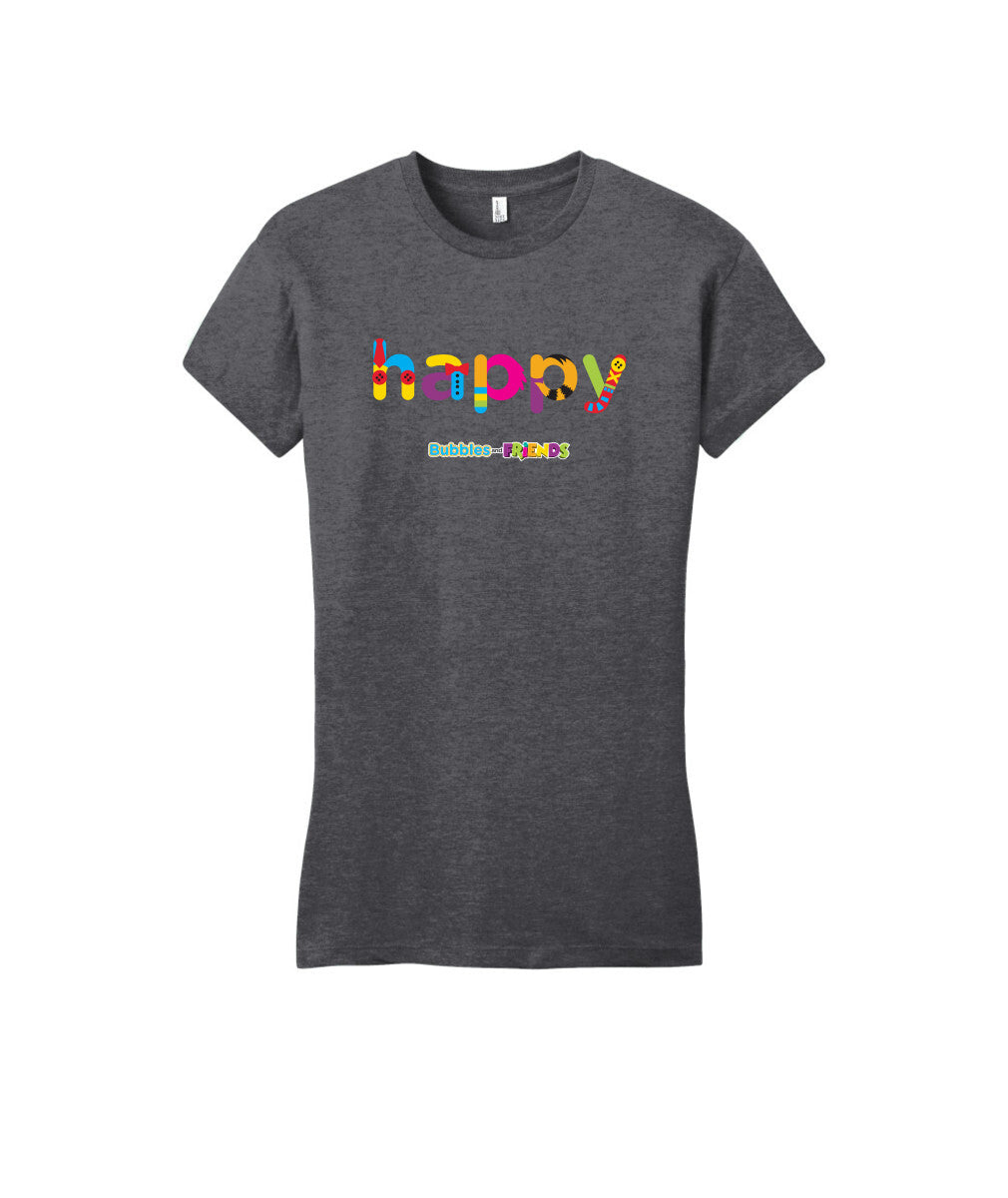 Bubbles and Friends - Happy Womens Fitted T-Shirt