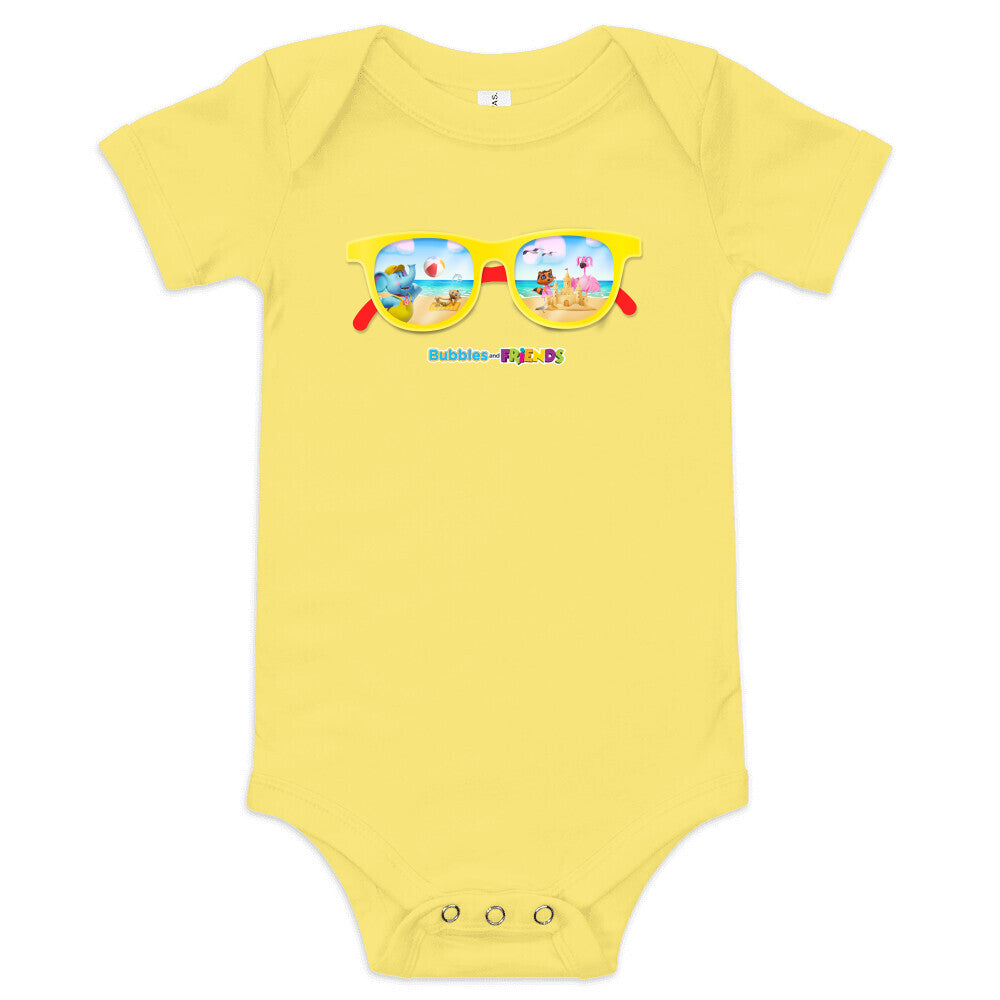 Bubbles & Friends Summer Sunglasses Baby Bodysuit